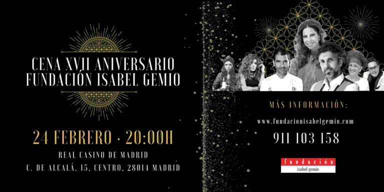 La Fundación Isabel Gemio conmemora su XVII Aniversario con una cena solidaria en el Real Casino de Madrid