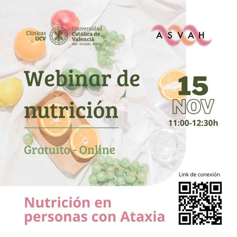 Ya puedes ver el taller Salud nutricional dirigido a pacientes con ataxias y paraparesias espásticas de FEDAES